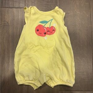 5 for $10 Yellow Cherry Graphic One-Piece Romper